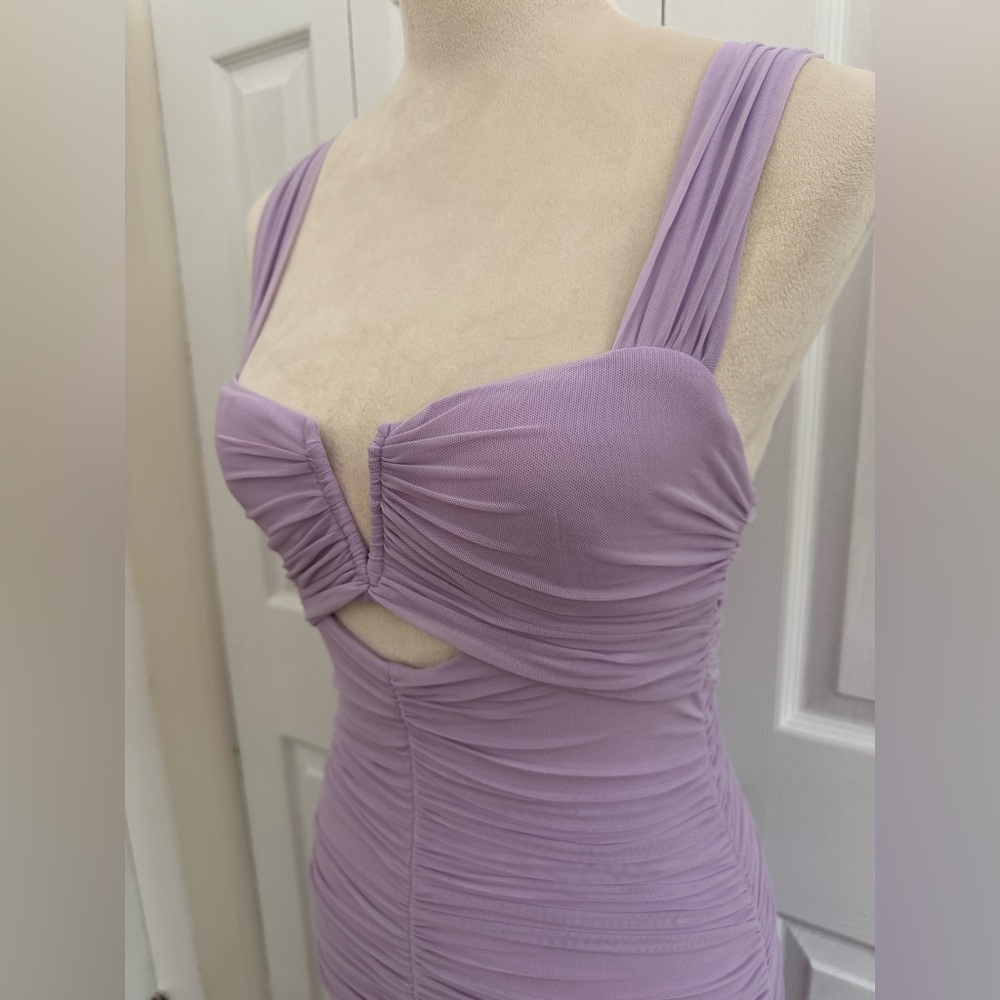 Hello Molly Sz4 lavender long body con polyester spandex dress - Picture 2 of 16